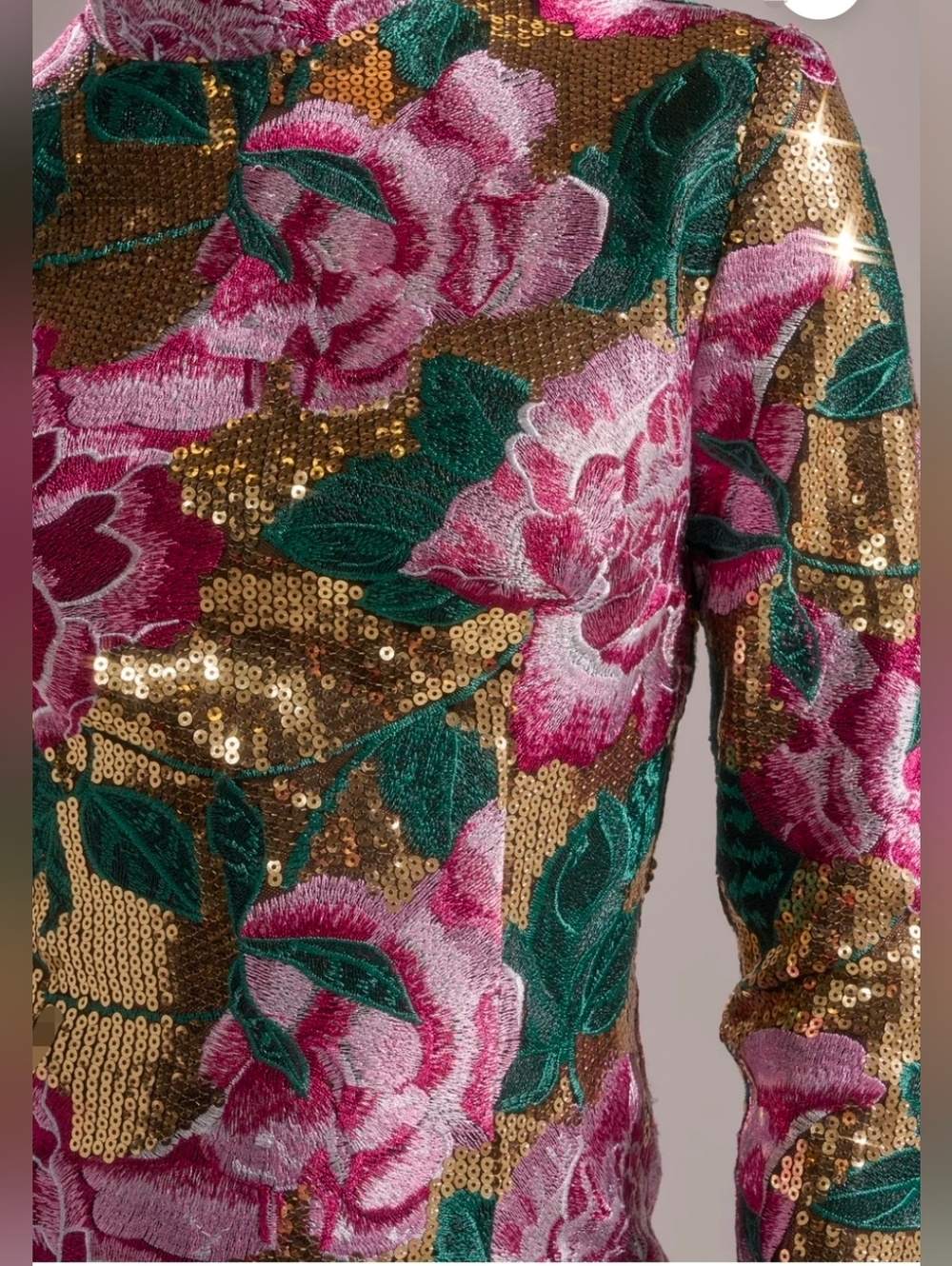 FLORAL BABY SEQUIN MINI DRESS - XL - Picture 4 of 7
